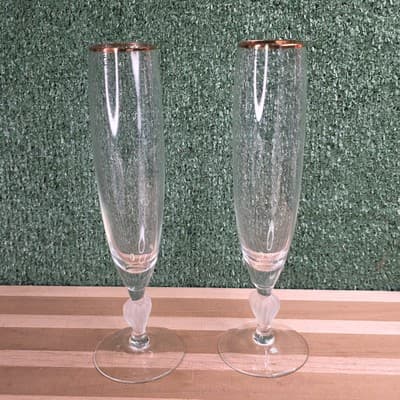 SET OF 2 WATERFORD CRYSTAL MARQUIS ~SWEET MEMORIES~ TOASTING CHAMPAGNE GLASSES - Thumbnail 4