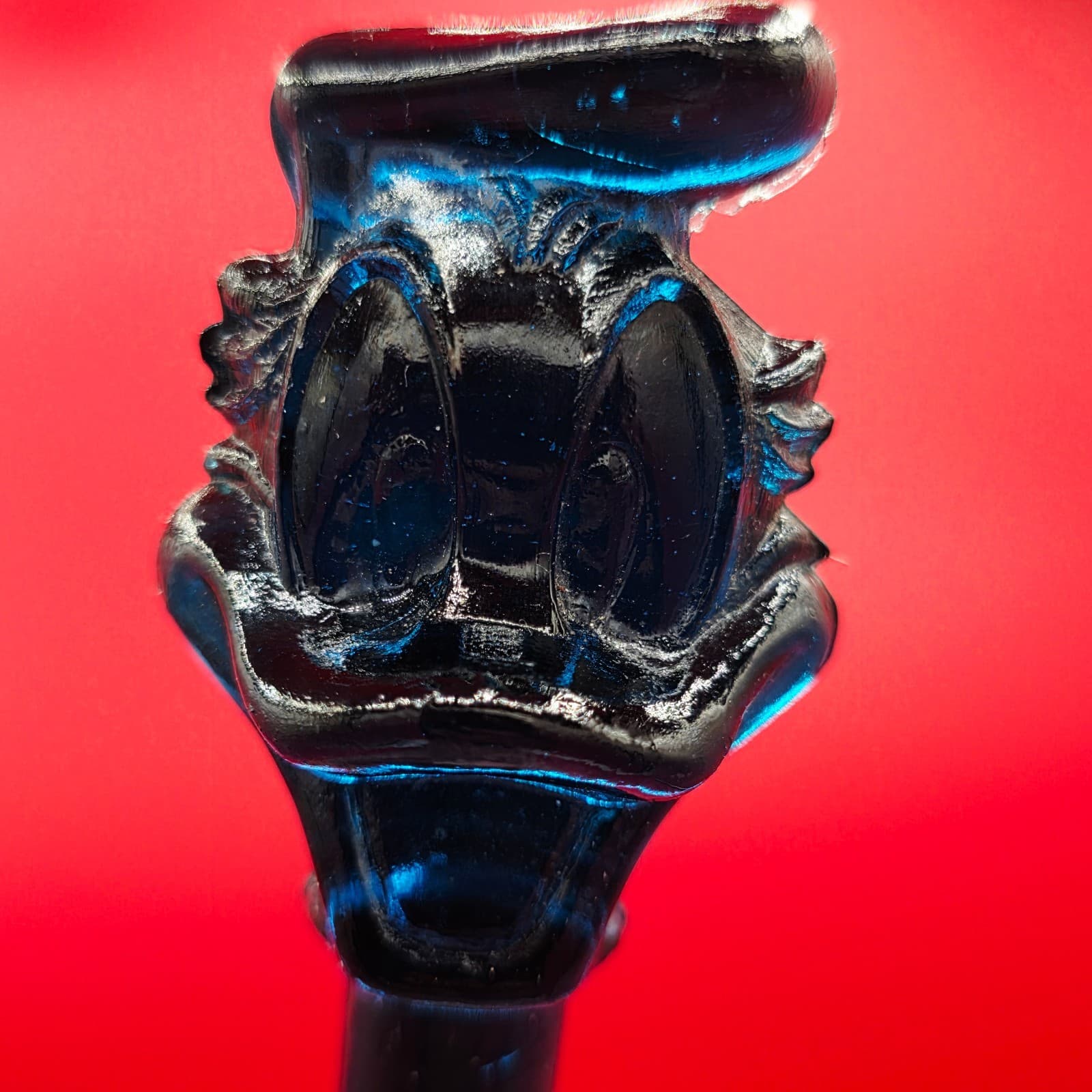 LOT OF 3 Disney Blue Glass Donald Duck Stopper Rare Vintage - Thumbnail 6