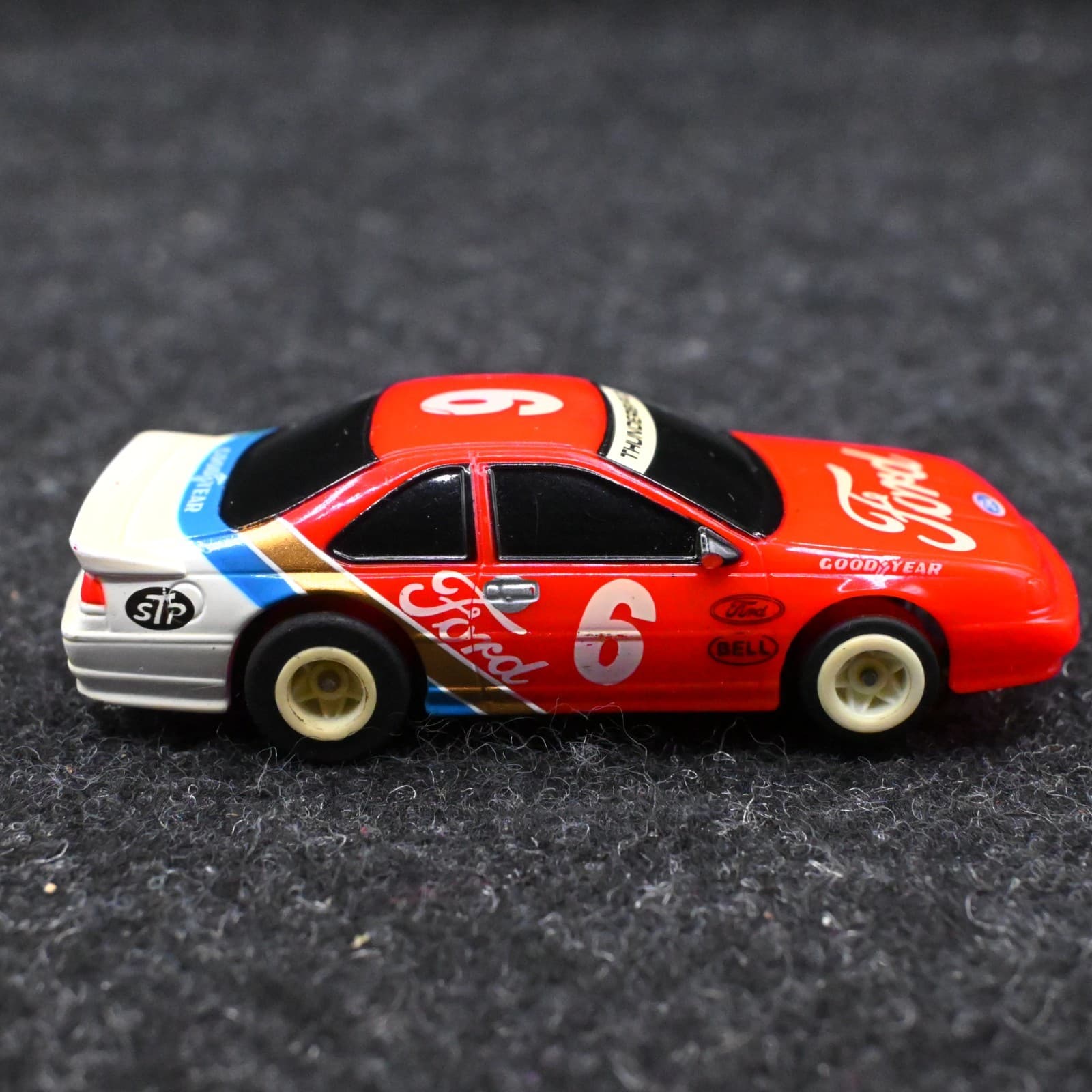 Tomy Aurora AFX HO Slot Car #6 Ford Thunderbird Stock Car Vintage