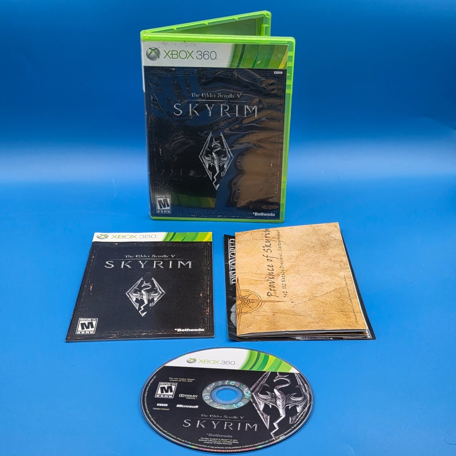 The Elder Scrolls V 5 Skyrim (Microsoft Xbox 360, 2011) CIB w Manual/Map