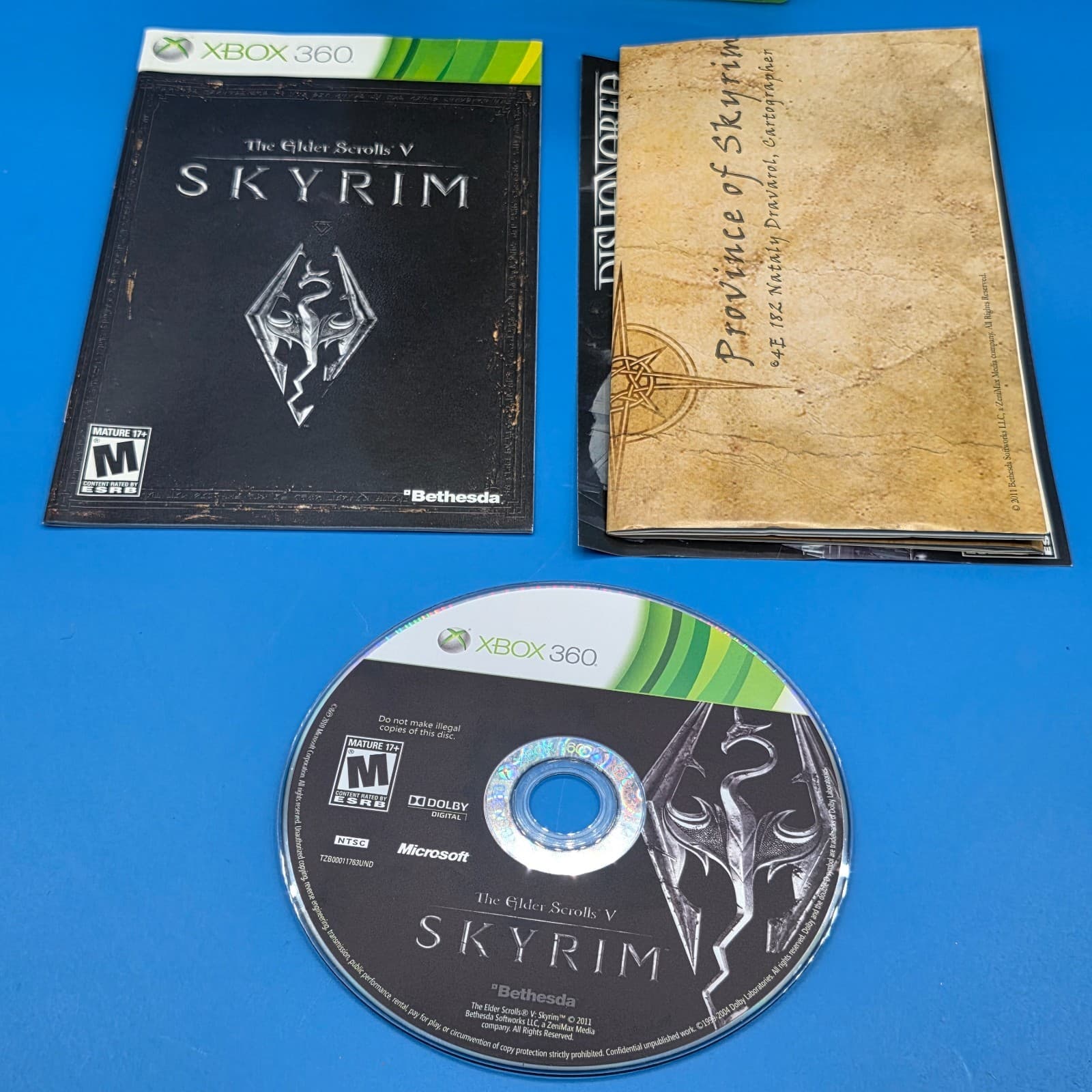 The Elder Scrolls V 5 Skyrim (Microsoft Xbox 360, 2011) CIB w Manual/Map - Thumbnail 2