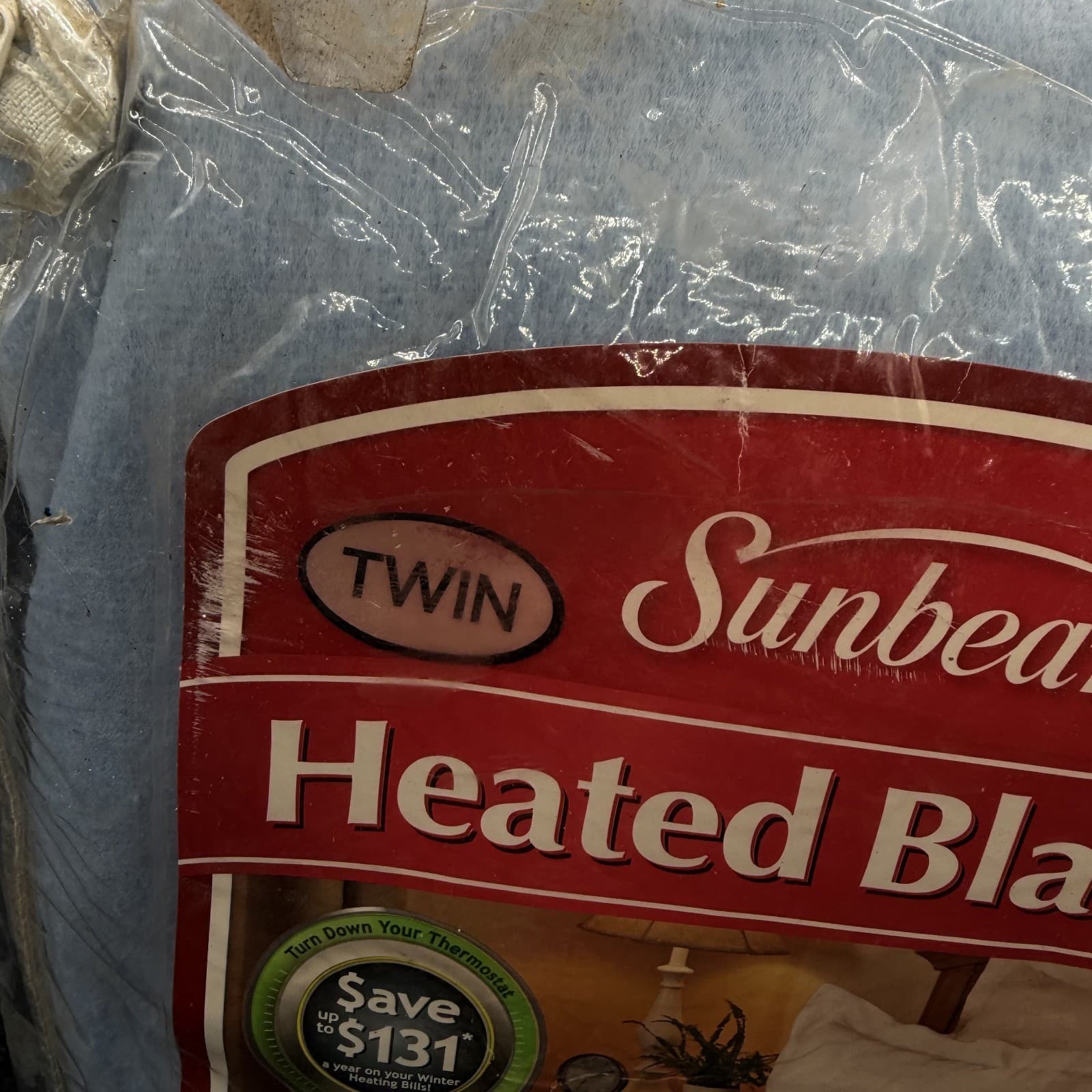 2009 Sunbeam Baby Blue Heated Blanket Twin Size 100% Polyester - Thumbnail 3