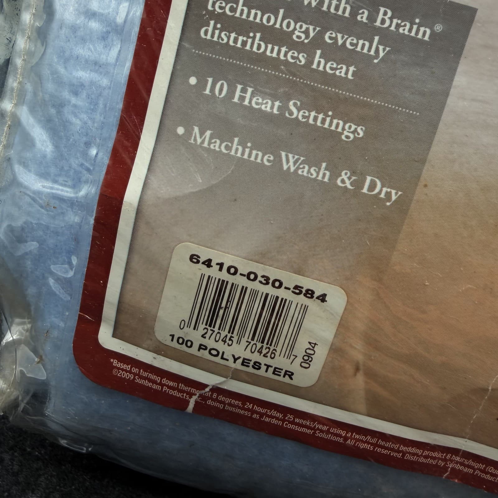 2009 Sunbeam Baby Blue Heated Blanket Twin Size 100% Polyester - Thumbnail 7