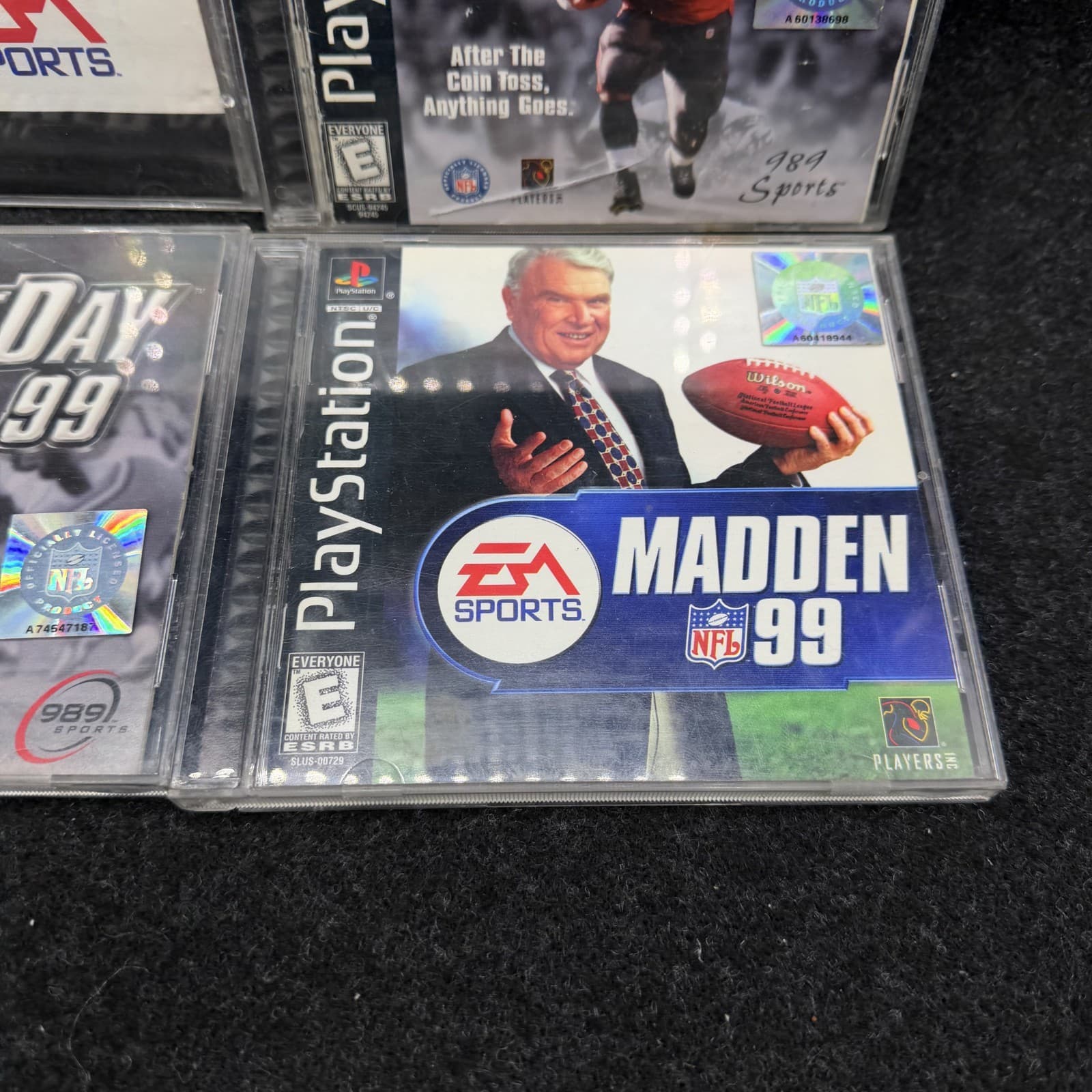 LOT OF 4 Playstation 1 PS1 Sports Game NFL Xtreme Game Day Madden 99 NBA Live 98 - Thumbnail 2