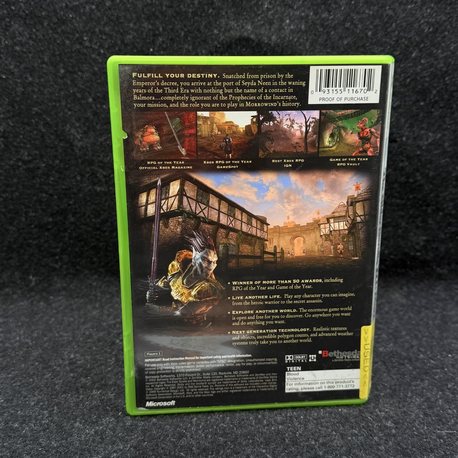 Elder Scrolls III: Morrowind Original Xbox No Manual Tested - Thumbnail 2