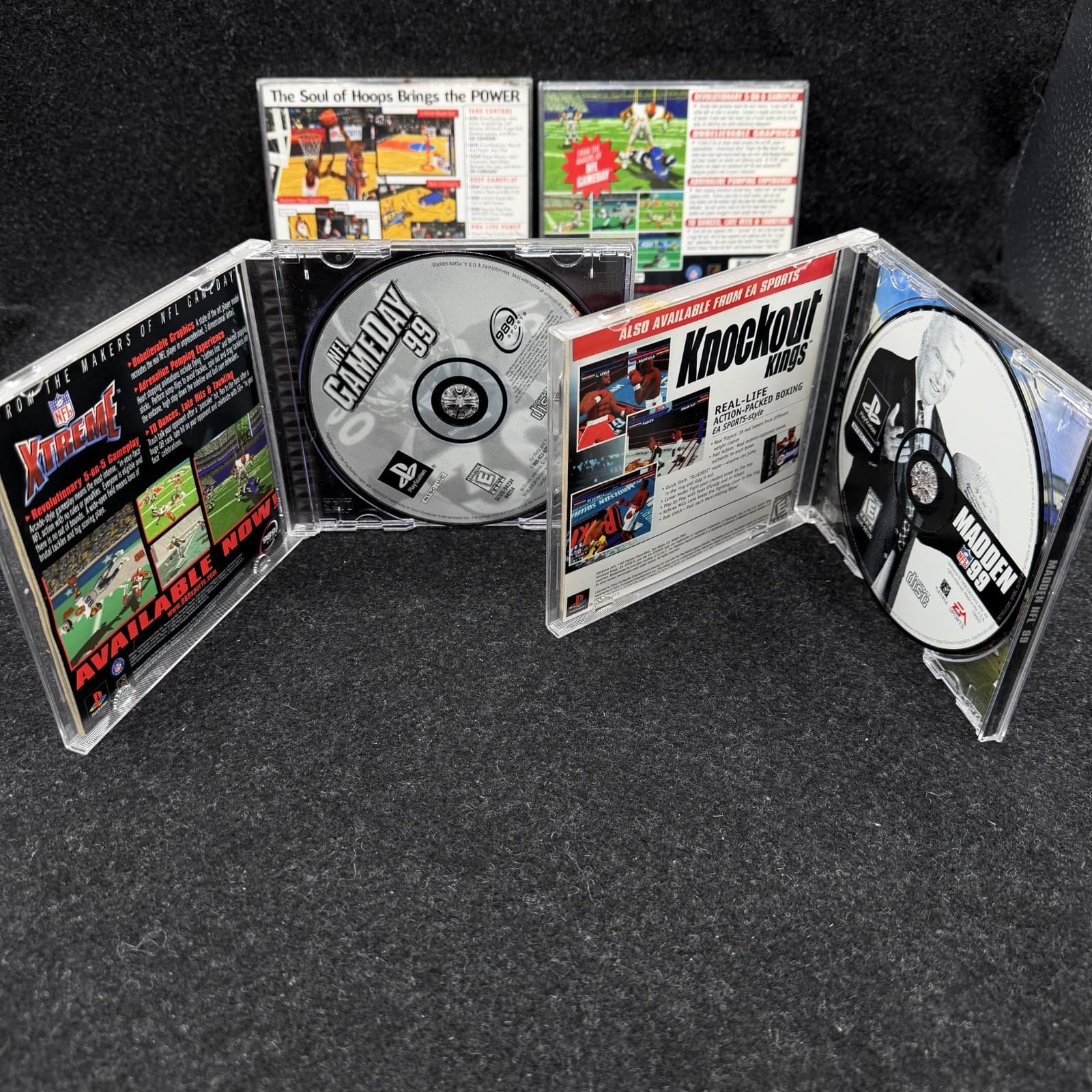 LOT OF 4 Playstation 1 PS1 Sports Game NFL Xtreme Game Day Madden 99 NBA Live 98 - Thumbnail 7