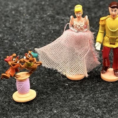 Polly Pocket Cinderella Castle Bluebird Vintage 4 Figures Dolls - Thumbnail 2