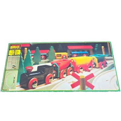 Vintage BRIO 31404/38 Wooden Railway Set with box Sweden - Thumbnail 2