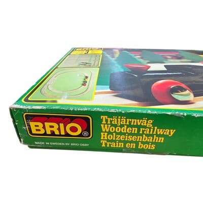 Vintage BRIO 31404/38 Wooden Railway Set with box Sweden - Thumbnail 4