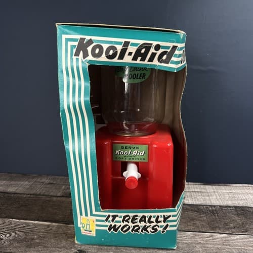VTG 1960'S KOOL-AID DISPENSER WITH BOX GLASS JAR MODEL 64 - Thumbnail 10
