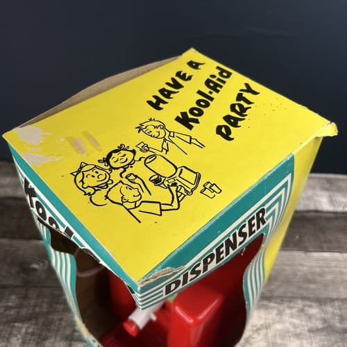 VTG 1960'S KOOL-AID DISPENSER WITH BOX GLASS JAR MODEL 64 - Thumbnail 16