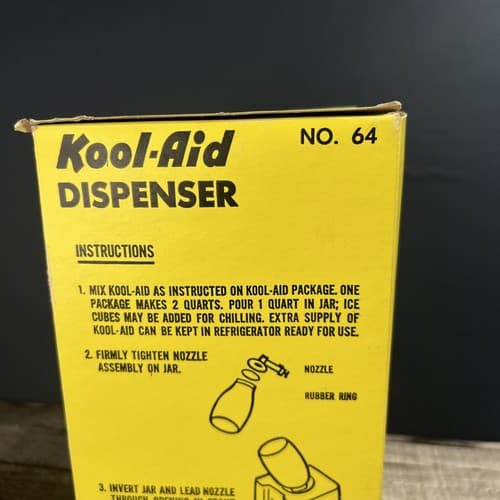 VTG 1960'S KOOL-AID DISPENSER WITH BOX GLASS JAR MODEL 64 - Thumbnail 14
