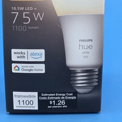 Philips Hue A19 75W Dimmable LED Smart Light Bulb - Soft White - Thumbnail 3