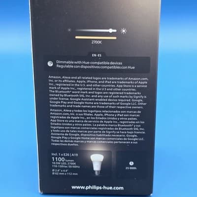 Philips Hue A19 75W Dimmable LED Smart Light Bulb - Soft White - Thumbnail 6