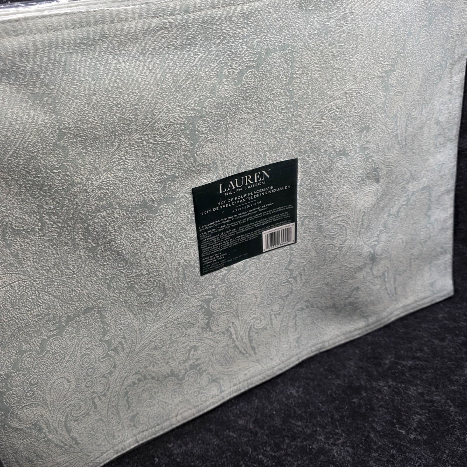 Lauren Ralph Lauren Aaron Paisley Green Tint Set of 4 Placemats 14X19 IN - Thumbnail 6