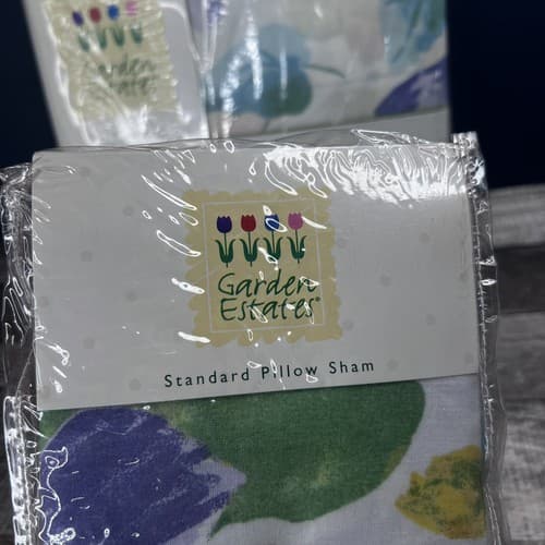 VTG Garden Estates Full Sheet Set & Pillow Case Floral White Colorful Anna Style - Thumbnail 9