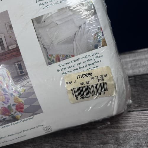 VTG Garden Estates Full Sheet Set & Pillow Case Floral White Colorful Anna Style - Thumbnail 6
