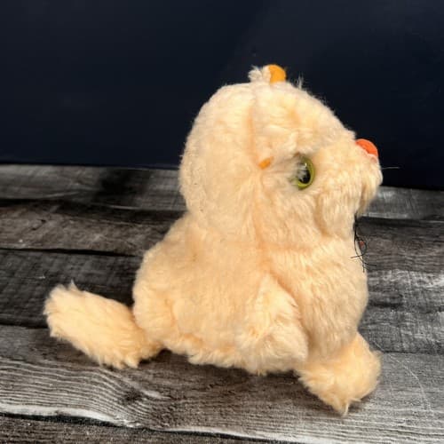 Vintage 1979 Anva Ultimate Bean Bag 6" Orange Cat Plush with Tags - Thumbnail 4