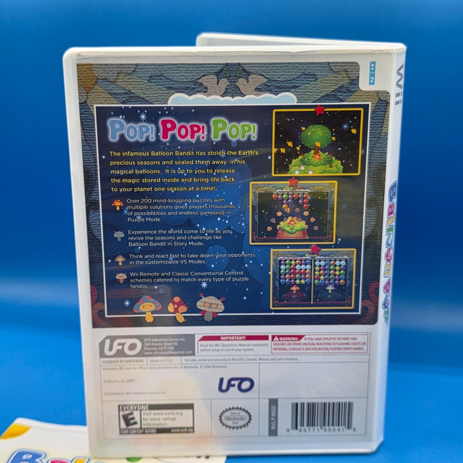 Balloon Pop (Nintendo Wii, 2008) Complete w/ Manual CIB TESTED WORKS - Thumbnail 4