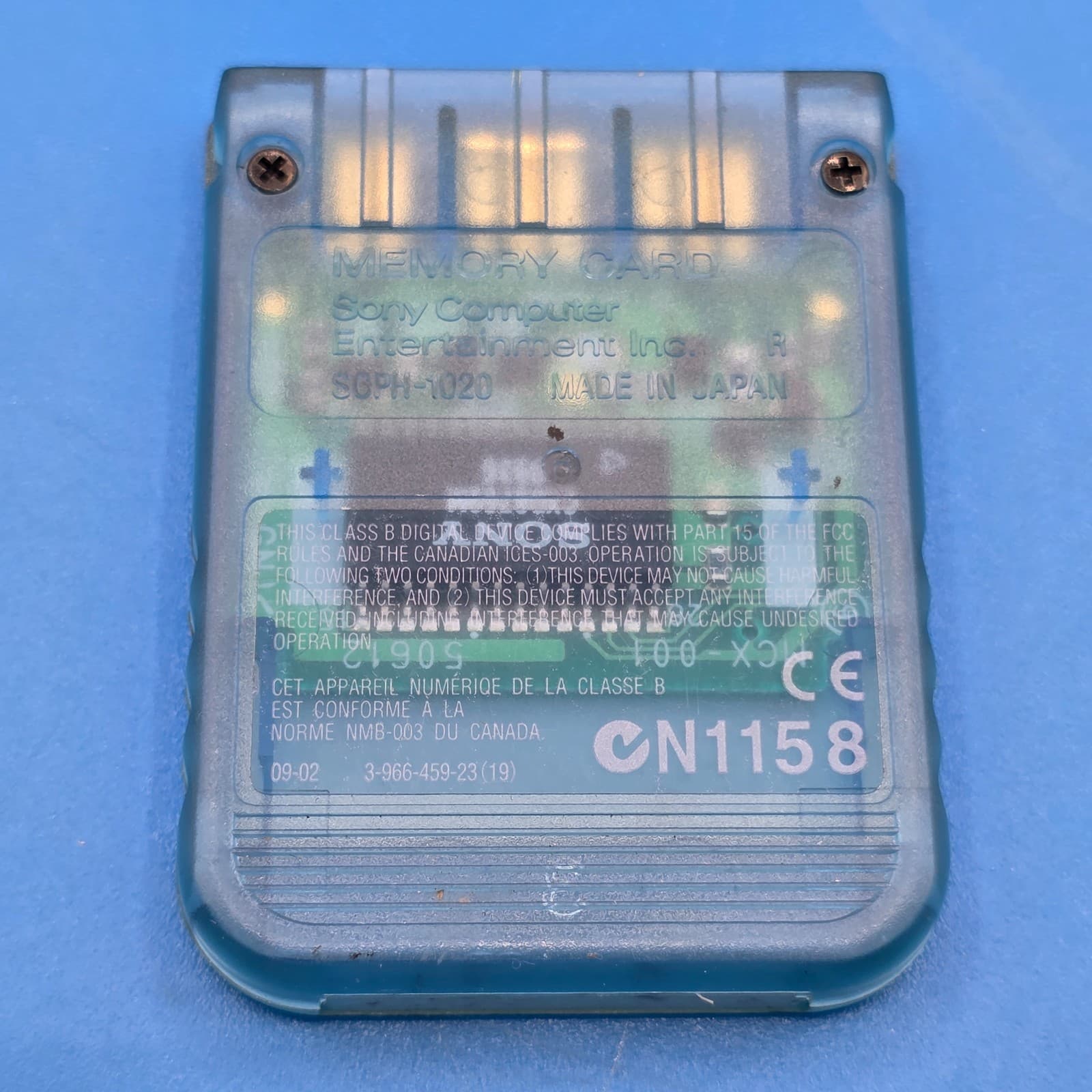 Sony PS1 PlayStation 1 Genuine Memory Card OEM Official 1mb Clear Smoke Grey - Thumbnail 2