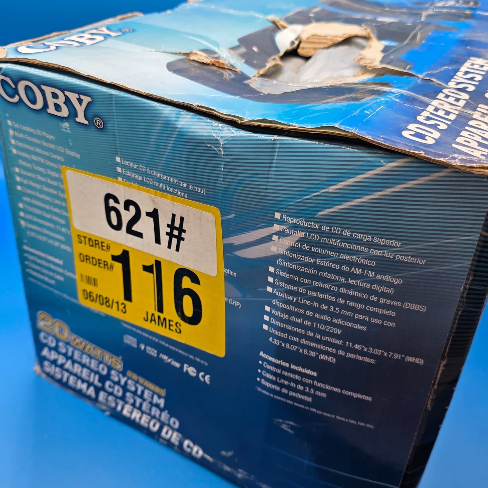 COBY CX-CD377 CD STEREO SYSTEM 20W AUX AM/FM LCD DISPLAY WALL MOUNTABLE - Thumbnail 7