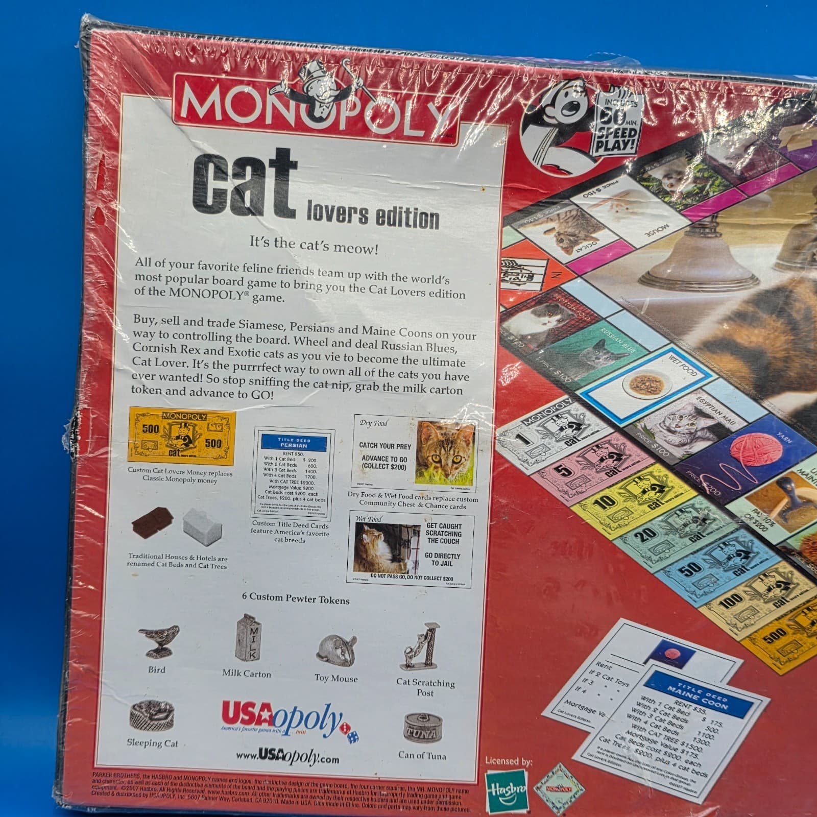 Monopoly Cat Lovers Edition Board Game RARE Custom Pewter 2007 Hasbro NEW SEALED - Thumbnail 4