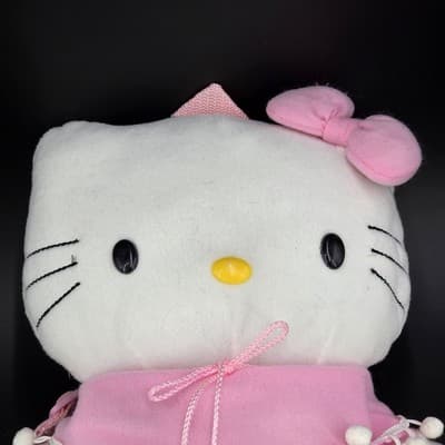 2008 Sanrio Hello Kitty 13" Plush Pom Pom Backpack Bag - Thumbnail 2