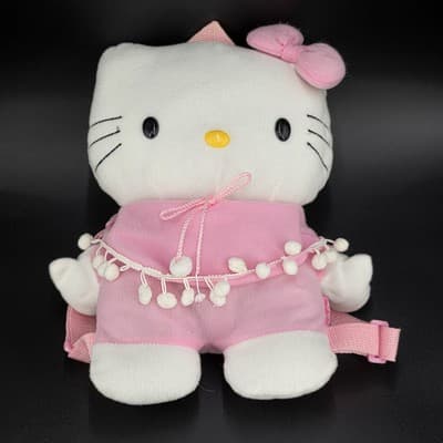 2008 Sanrio Hello Kitty 13" Plush Pom Pom Backpack Bag - Thumbnail 3