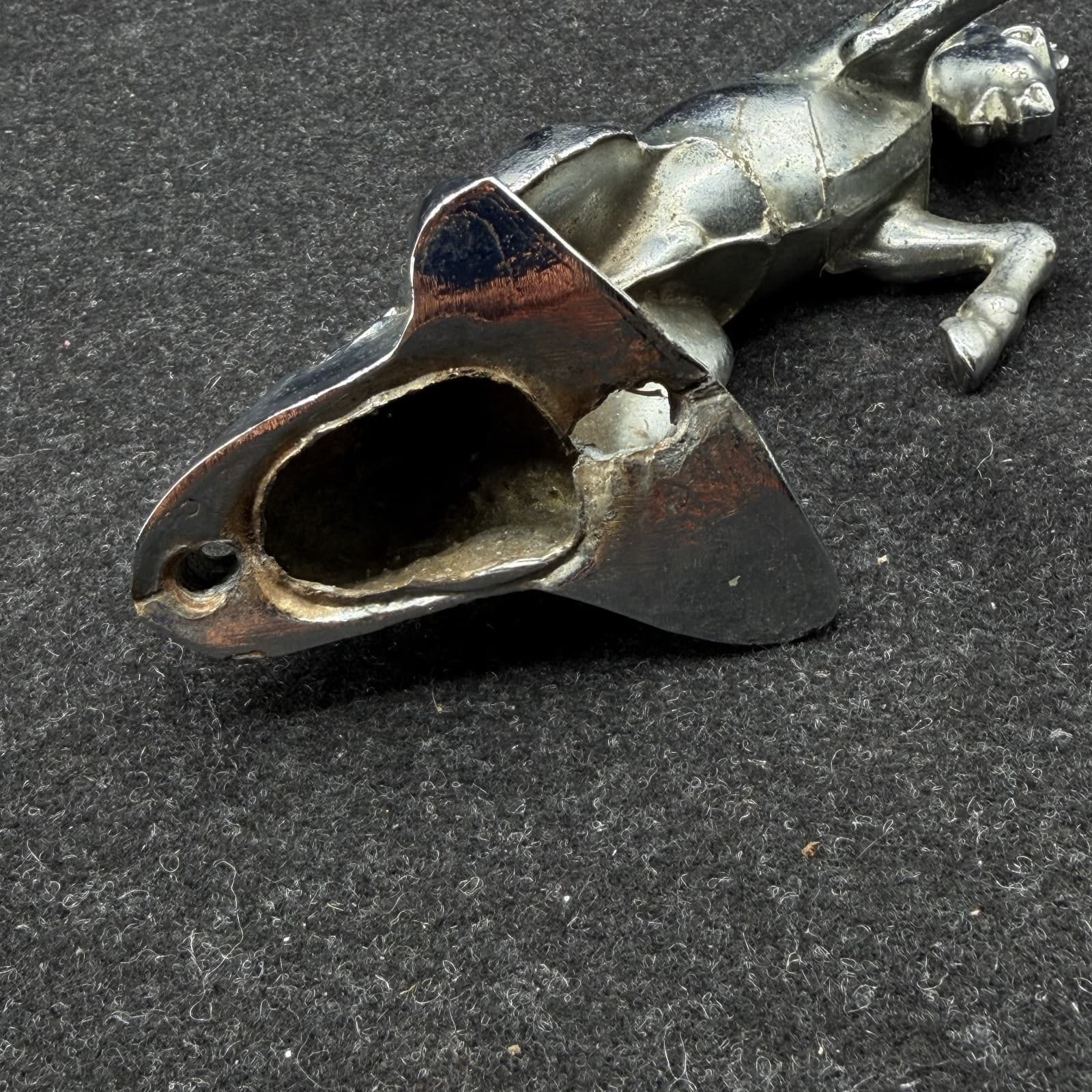 VINTAGE HOOD Ornament Truck Or CAR Chrome Metal Mustang DECOR 7" - Thumbnail 8