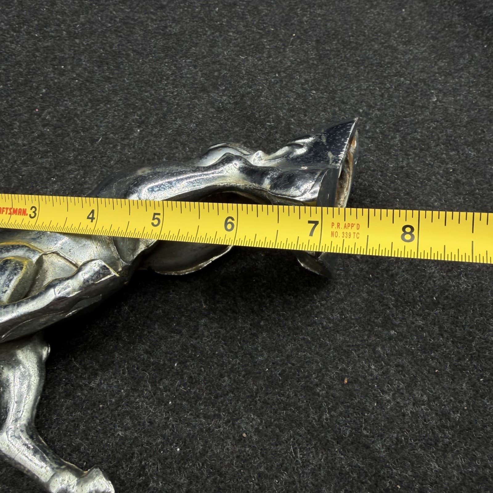 VINTAGE HOOD Ornament Truck Or CAR Chrome Metal Mustang DECOR 7" - Thumbnail 6