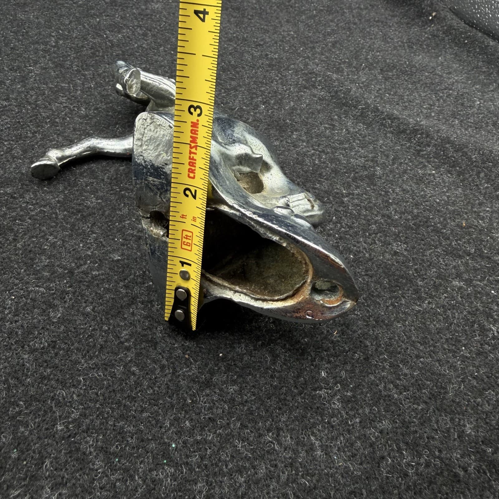 VINTAGE HOOD Ornament Truck Or CAR Chrome Metal Mustang DECOR 7" - Thumbnail 4