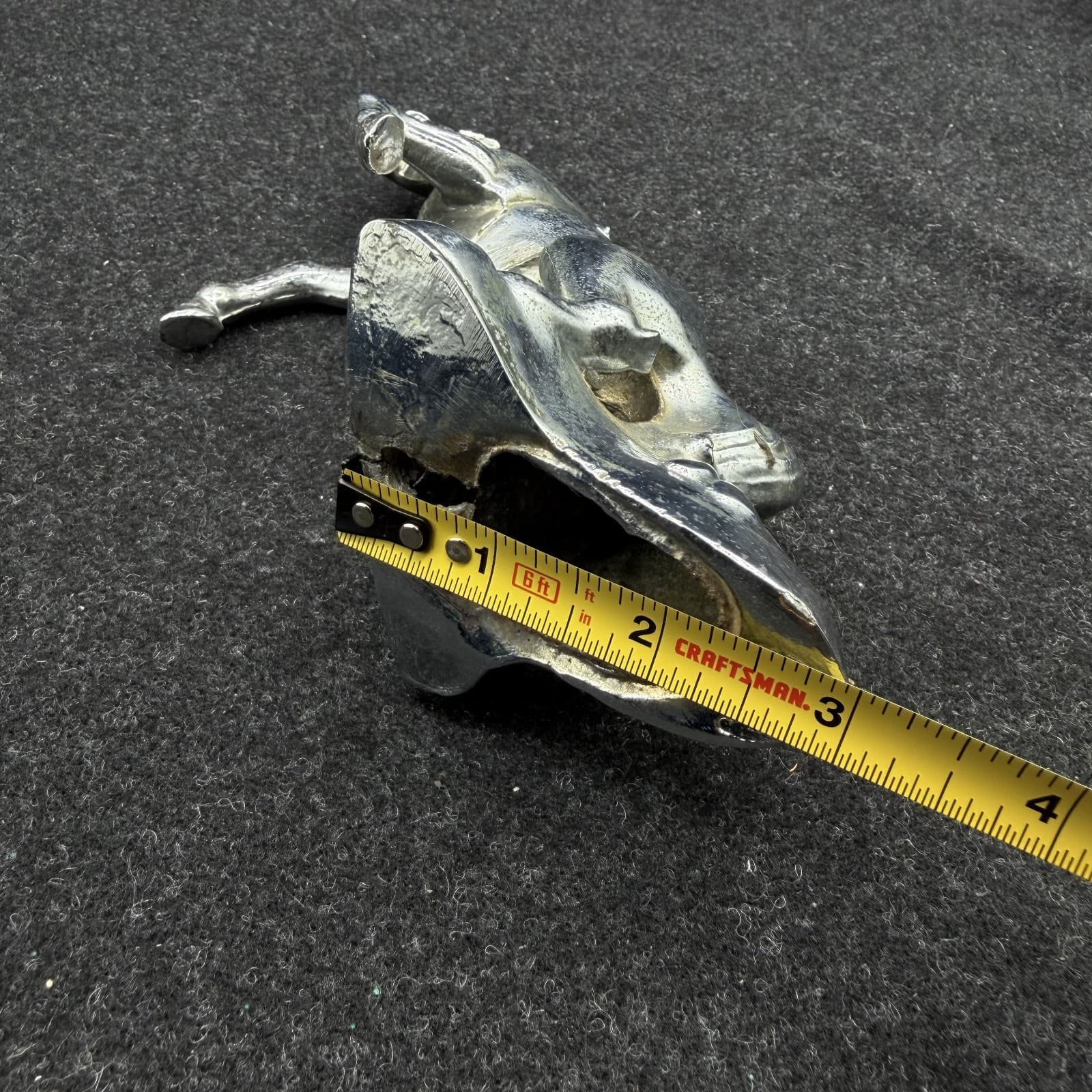 VINTAGE HOOD Ornament Truck Or CAR Chrome Metal Mustang DECOR 7" - Thumbnail 5