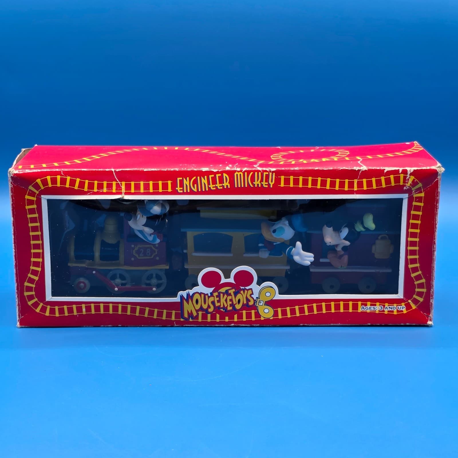 Vintage Disney Mouseketoys Engineer Mickey 9" Train Decor Figurine Statue
