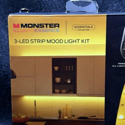 Monster Illuminessence 3 Led Strip Mood Light Kit With Remote NEW OPEN BOX - Thumbnail 4