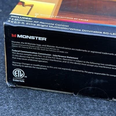 Monster Illuminessence 3 Led Strip Mood Light Kit With Remote NEW OPEN BOX - Thumbnail 9