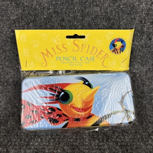 Vintage 1998 MISS SPIDER Metal Pencil Case W/ Removable Tray Schylling - Thumbnail 2