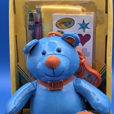 Crayola Doodle Scribble Bear Plush Stuffed Animal Keychain Clip 2006 New - Thumbnail 4