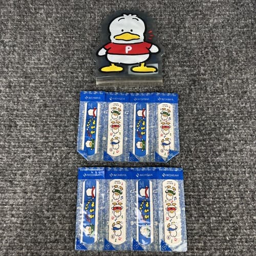 VINTAGE SANRIO 1991 AHIRU NO PEKKLE 8 Bandaid Ziplock Bag RARE Made In JAPAN - Thumbnail 2