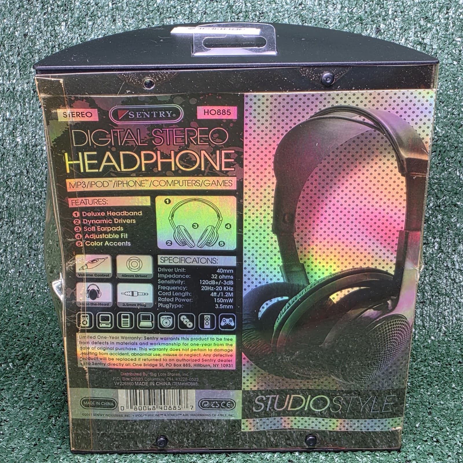 Sentry HO885 Studio Wired Stereo Headphones Professional Series- CD, MP3 SEALED - Thumbnail 3