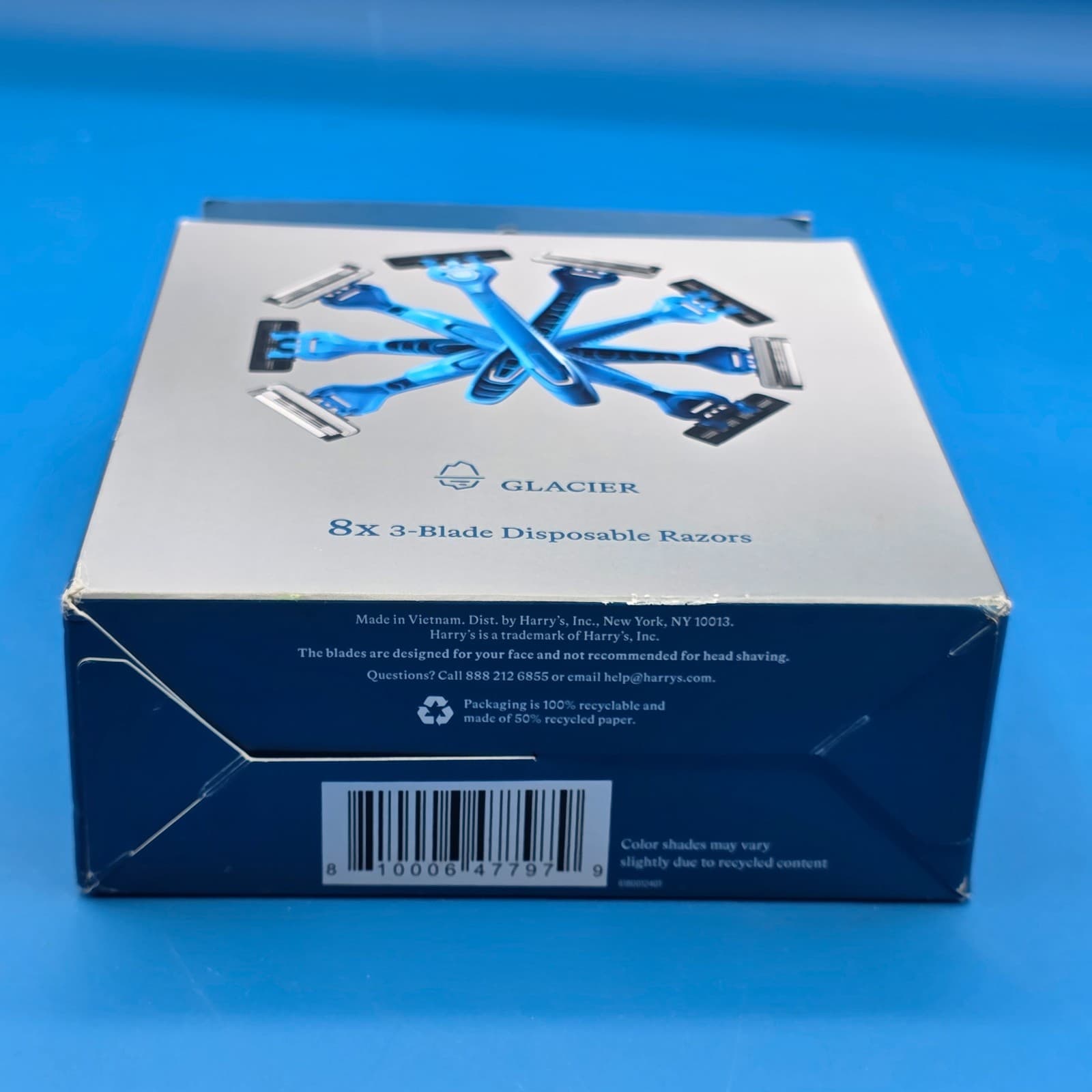 Harry’s Glacier 3-Blade Disposable Razors - 8 Pack (New, Sealed) - Thumbnail 4
