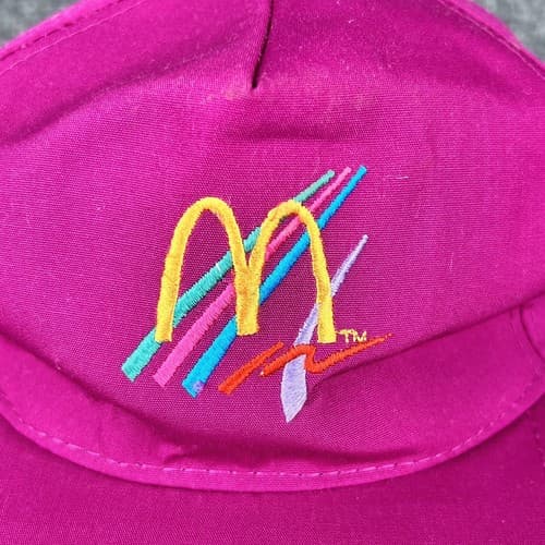 Vintage Crest McDonalds Snapback Trucker Hat Cap Purple Pink - Thumbnail 4