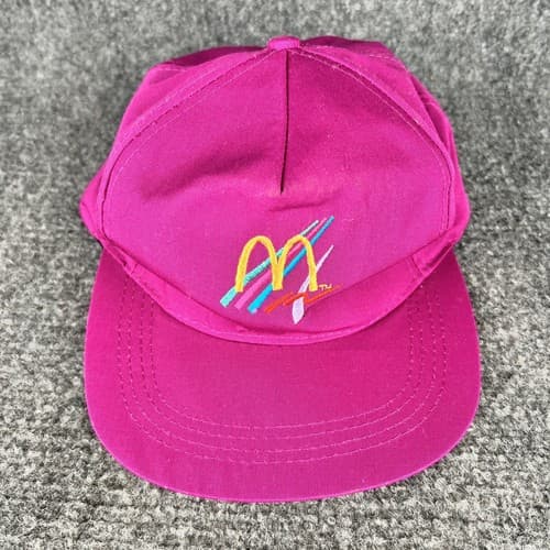 Vintage Crest McDonalds Snapback Trucker Hat Cap Purple Pink - Thumbnail 3