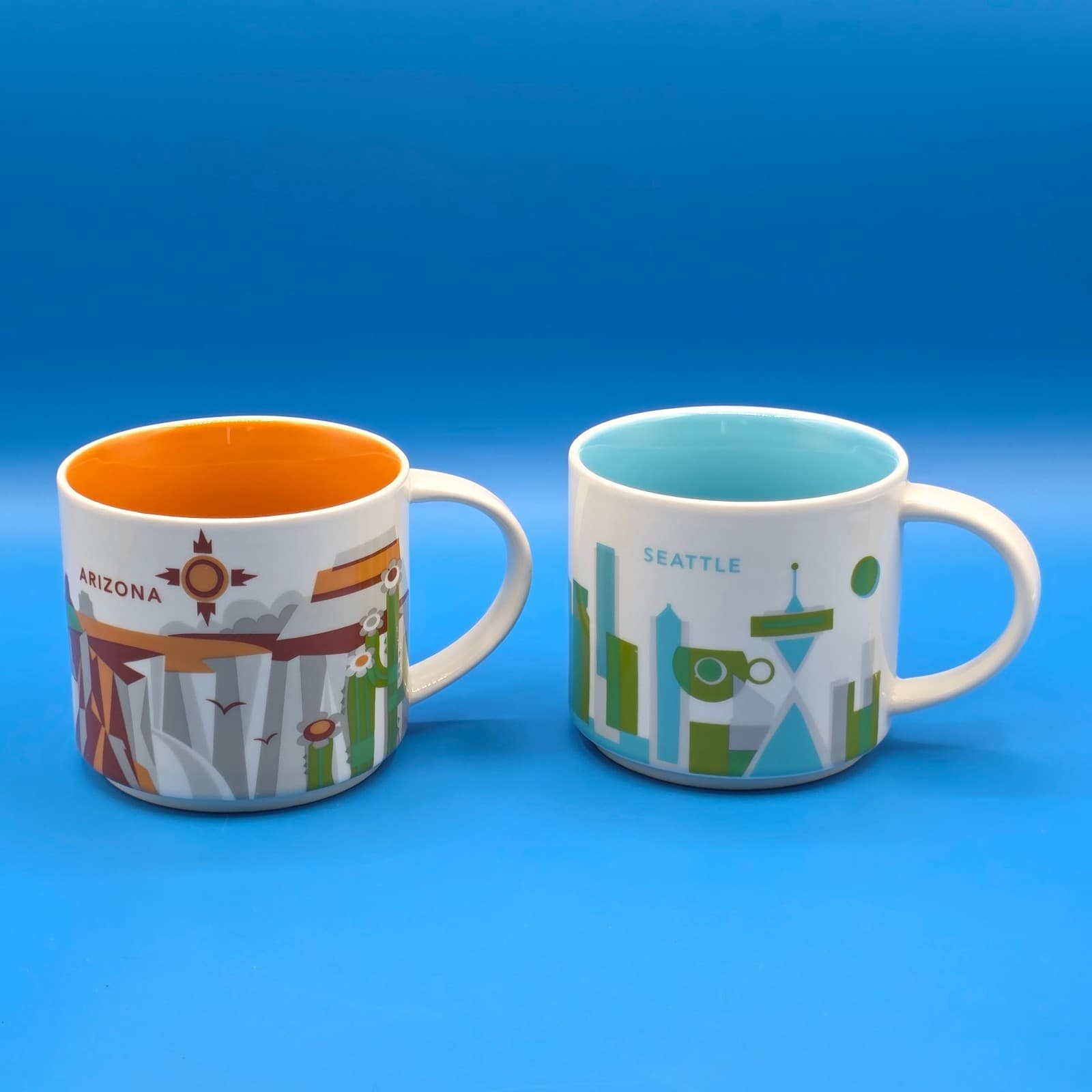 Starbucks Seattle & Arizona You Are Here Collection Series 14oz Coffee Mug Cup