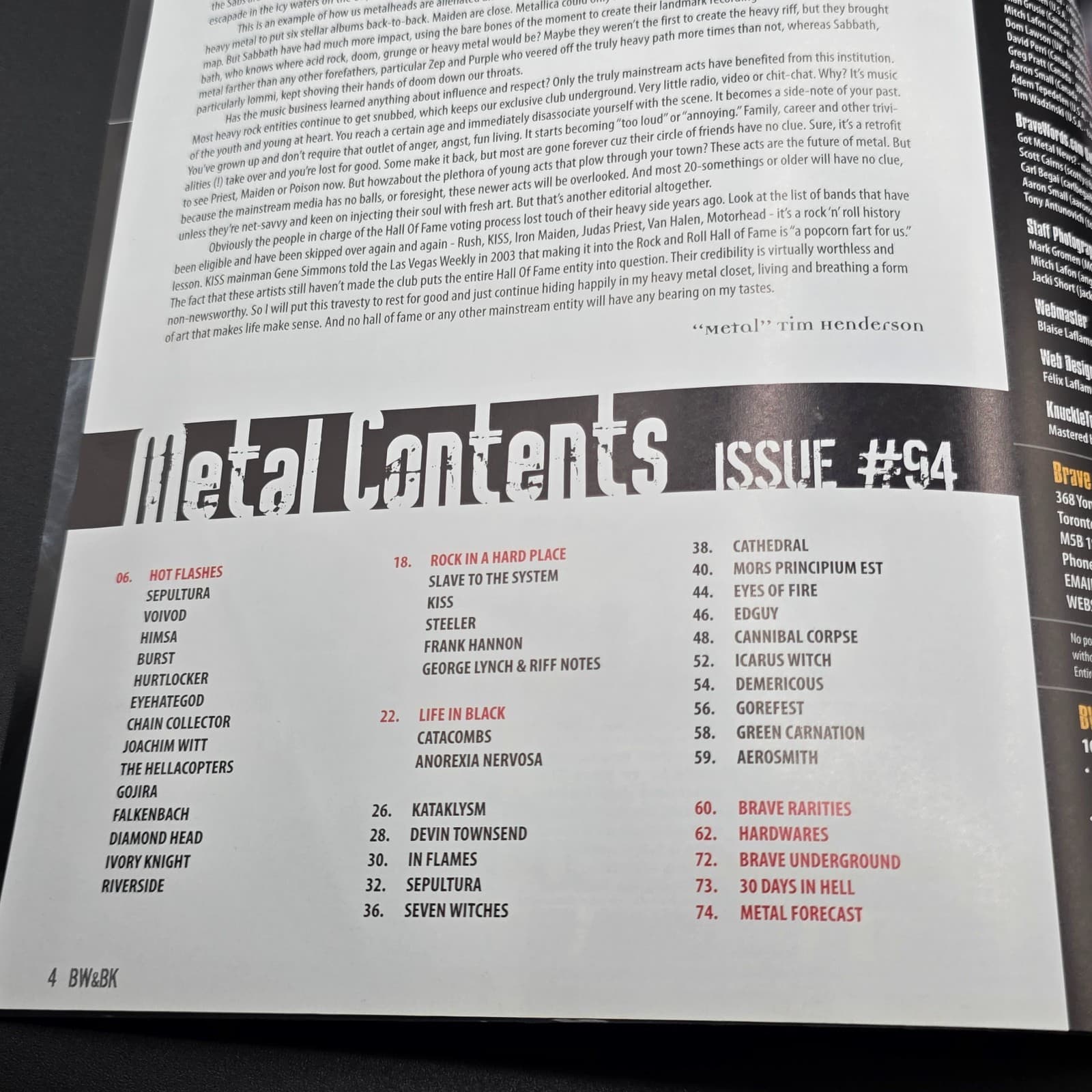 BW&BK MAGAZINE-BRAVE-KATAKLYSM-CATHEDRAL-AEROSMITH-SEPULTURA #94-April 2006 - Thumbnail 4