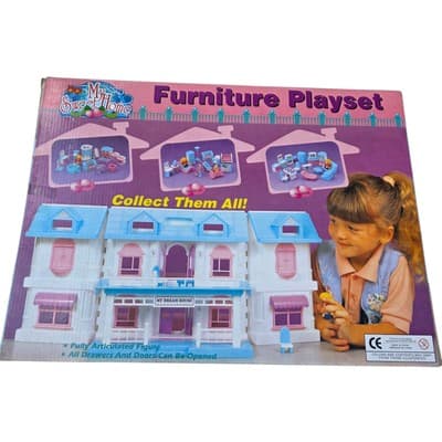 Vintage My Sweet Home Furniture Playset Dollhouse Set of Furniture Pink Blue New - Thumbnail 4