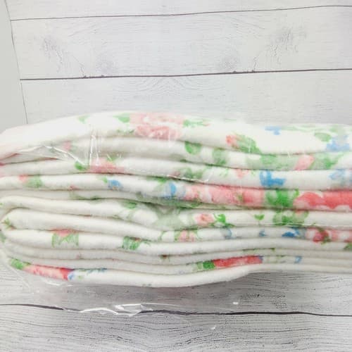 VTG Cannon Twin Size White Pink Roses Design 72"x90" Blanket Made in USA Floral - Thumbnail 7