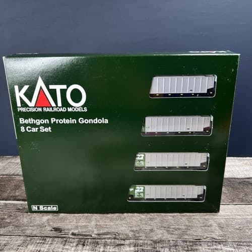 KATO N Scale Bethgon Protein Gondola Car BN #1 8 Car Set #106-4650