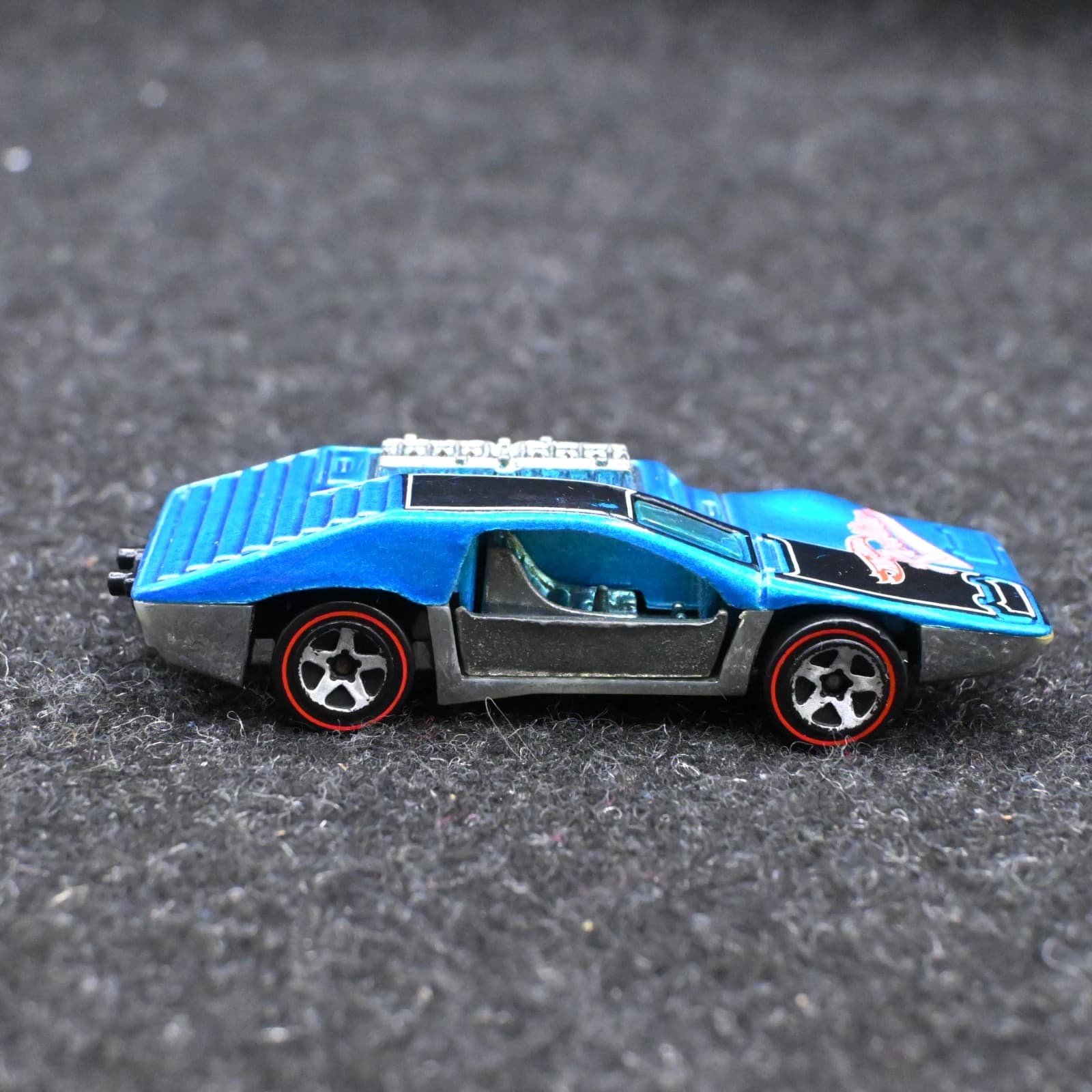 Vintage Hot Wheels Redline Malaysia Side Kick Blue 1970 Car - Thumbnail 3