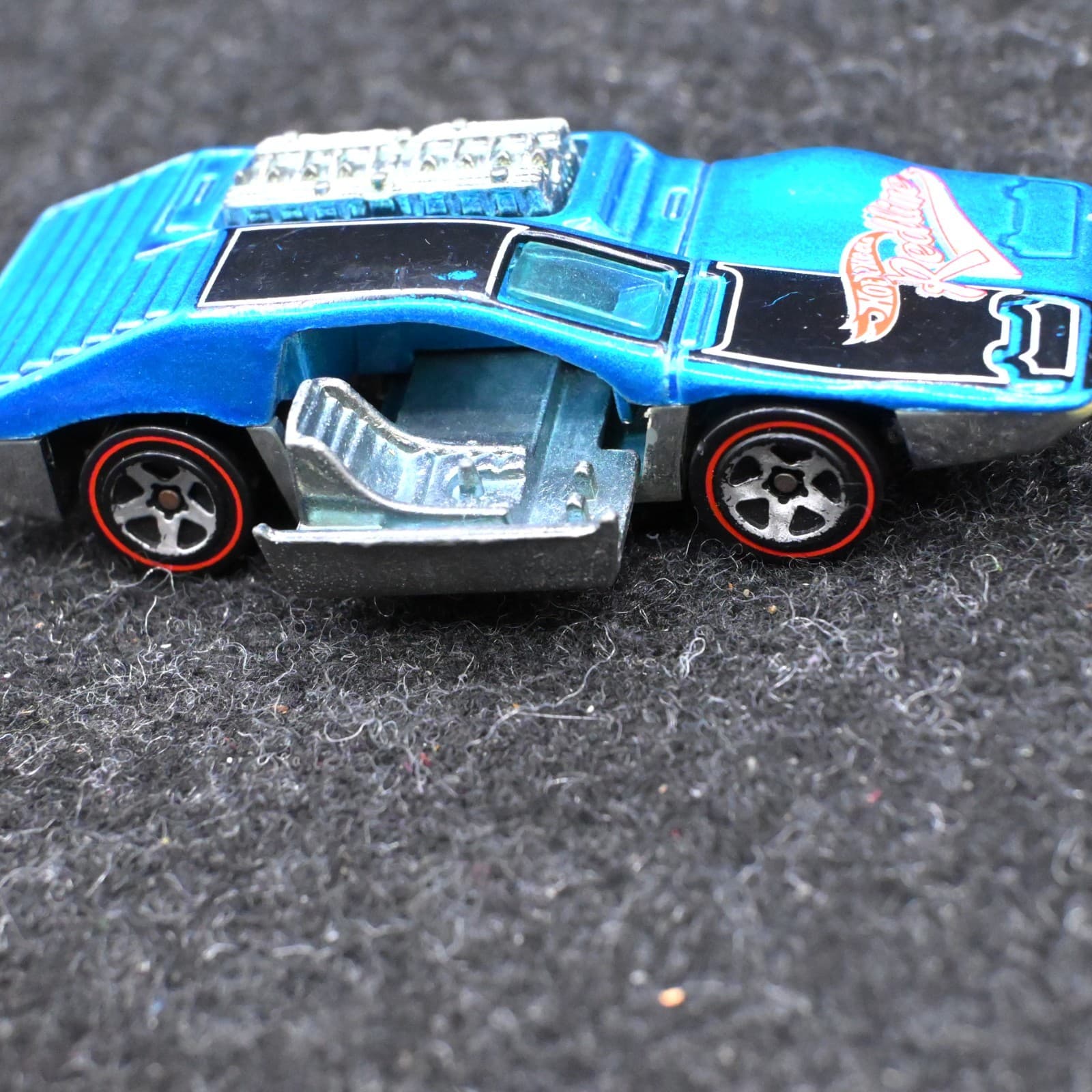 Vintage Hot Wheels Redline Malaysia Side Kick Blue 1970 Car - Thumbnail 2