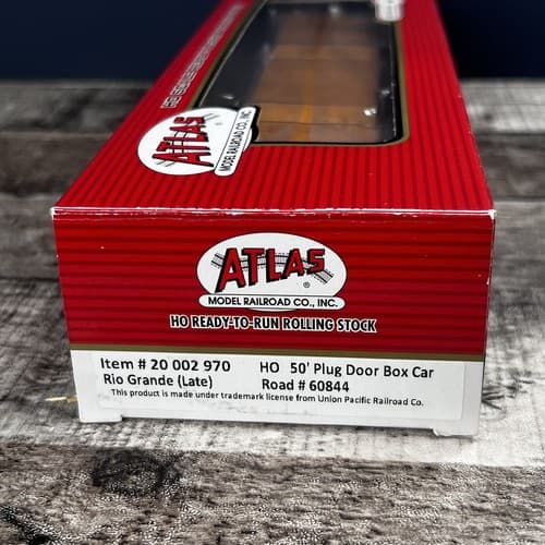 Atlas HO #20002970 Rio Grande (Late) 50' Plug Door Box Car (Rd #60844) - Thumbnail 4